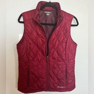 Eddie Bauer deep red puffer vest